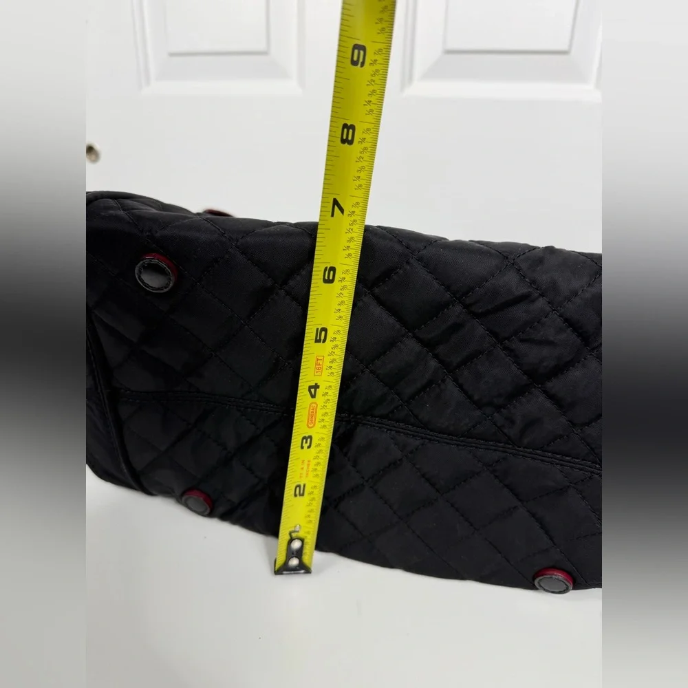MZ WALLACE Large Quilted Ava Nylon Leather‎ Tote Handle Bag - Black